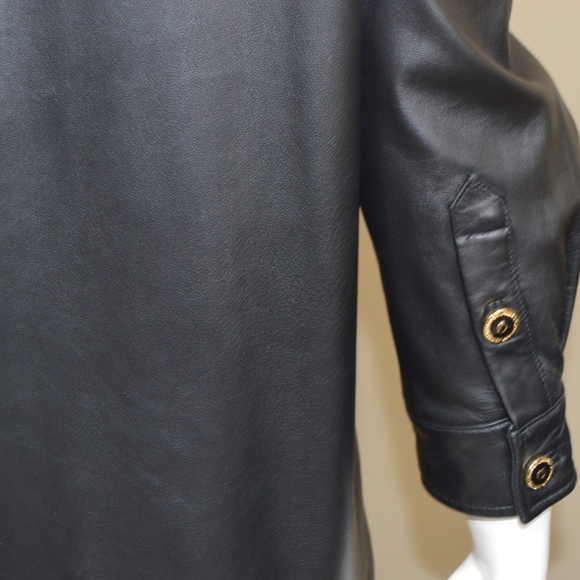 St. John Black Leather Button-Up Jacket – Size M (New Without Tags) - Picture 14 of 15